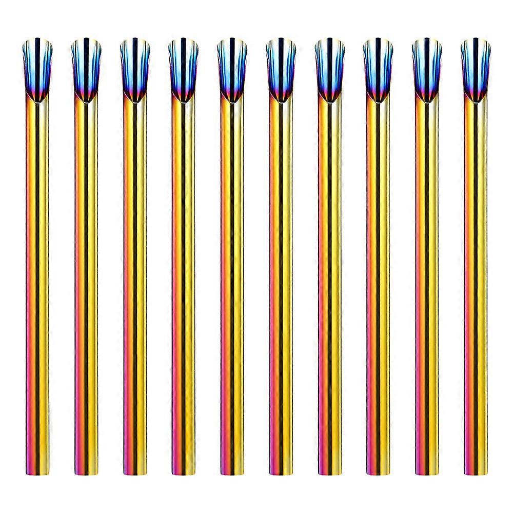 Reusable Stainless Steel Straws Spoon for Drinking Use 10Pcs Pack
