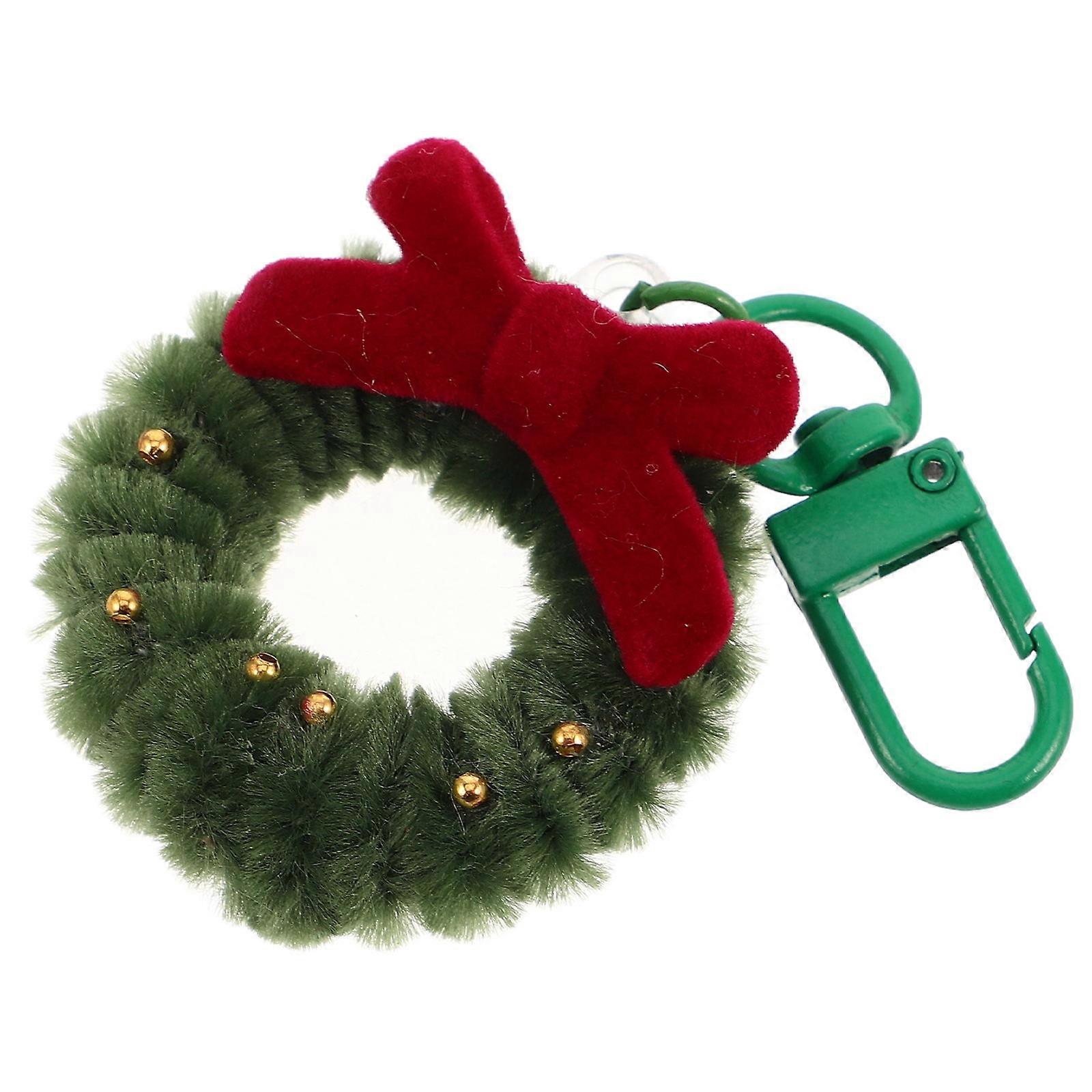 Cute Mini Christmas Wreath Keychain for Key Holding Assorted Colors