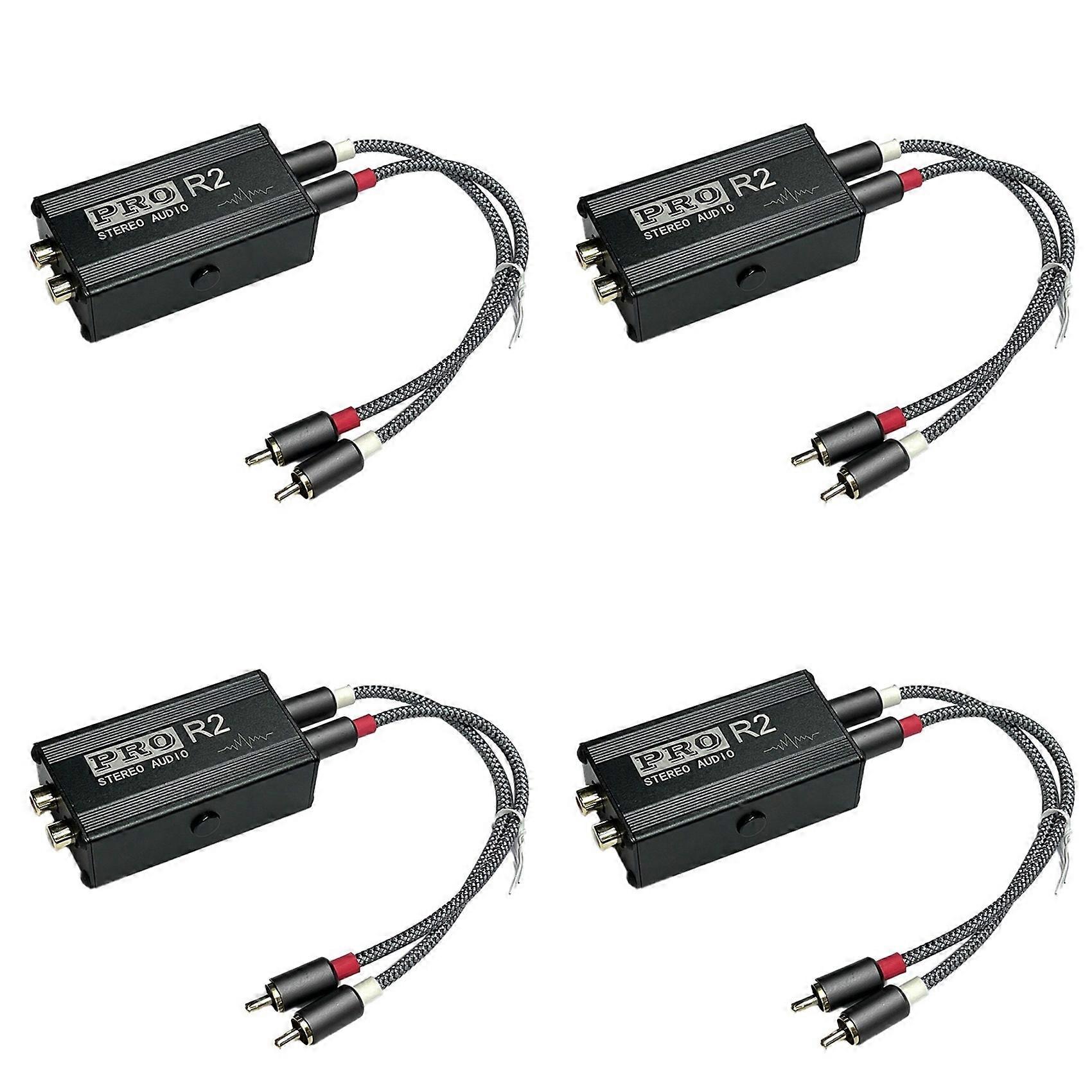 4X Ground Loop Audio Isolator Audio Noise Filter RCA Noise Suppressor Isolator Audio Signal Noise Reducer for PC