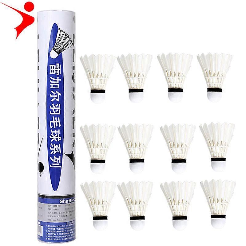 12Pcs Goose Feather Badminton Shuttlecocks with Great Stability and Durability