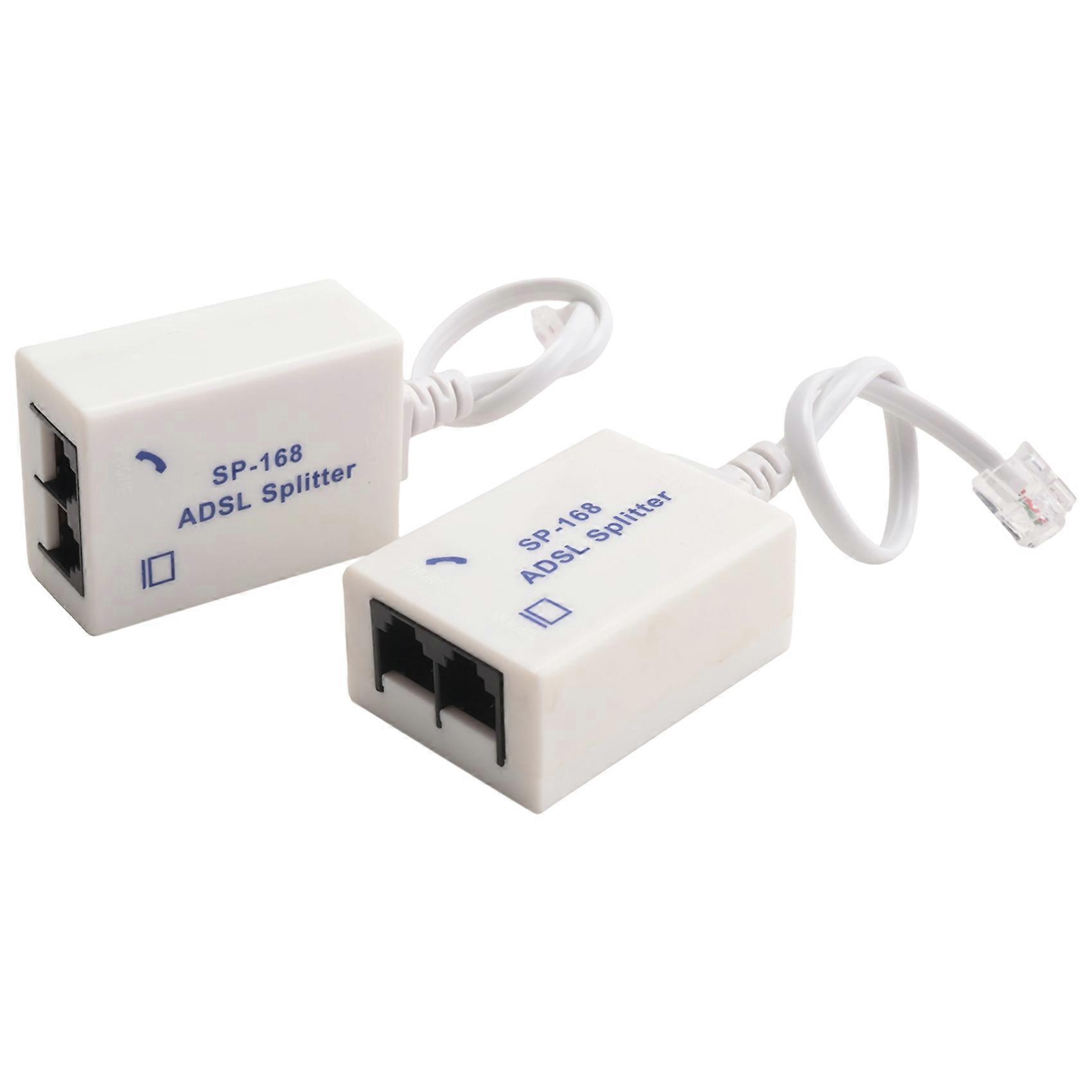 2Pcs DSL Filter Splitter ADSL Splitter for Phone Line Male to 2 Female RJ11 6P4C/6P2C Telephone Modem Converter Adapter