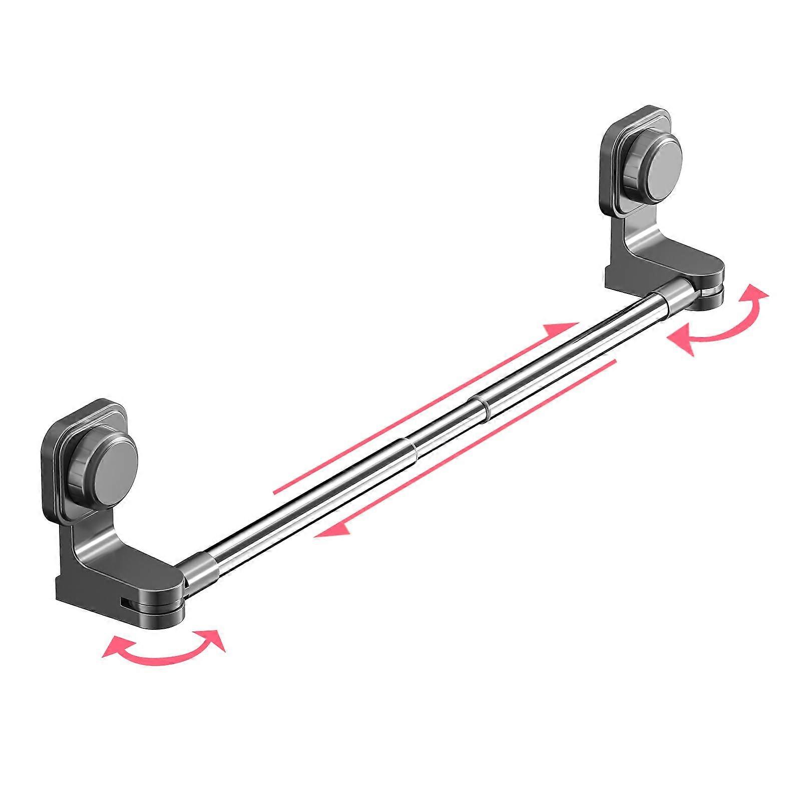 Suction Cup Towel Bar, No Drill Adjustable 11.8–23.6in Rotatable Holder for Bathroom Tile and Glass