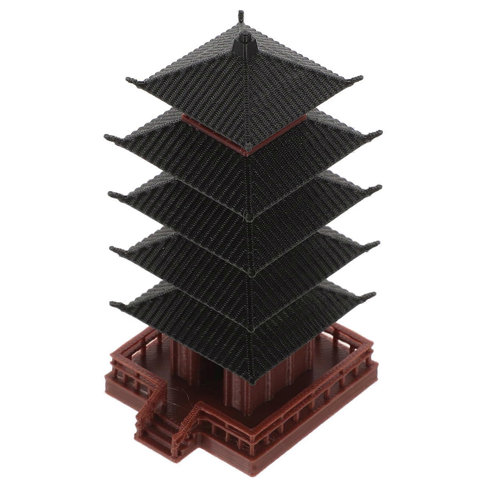 Chinese Tower Statue for Decor Plastic Craft Desktop Tower Ornament