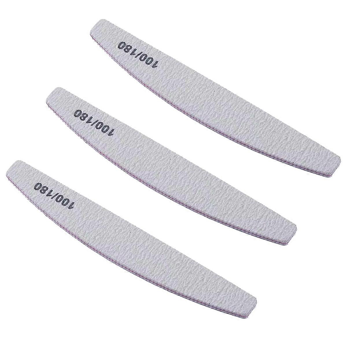 3Pcs/10Pcs/20pcs/50pcs Grey Nail Art File Half Moon Buffer Block Double Sided Manicure Files Sticks Nail Salon Tools
