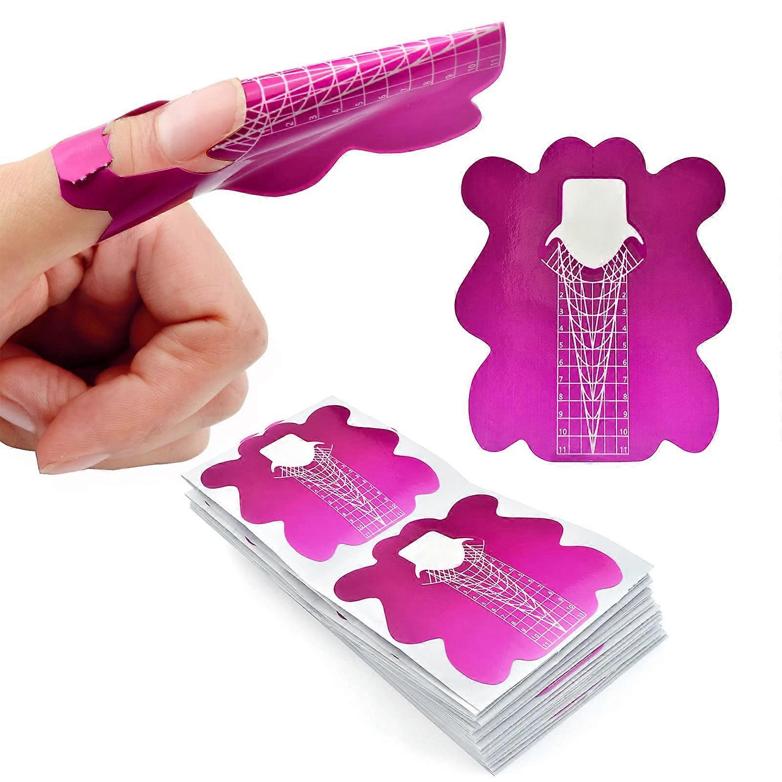 200pcs SelfAdhesive Nail Extension Forms for Acrylic and Builder Gel, Reusable with Length Scale