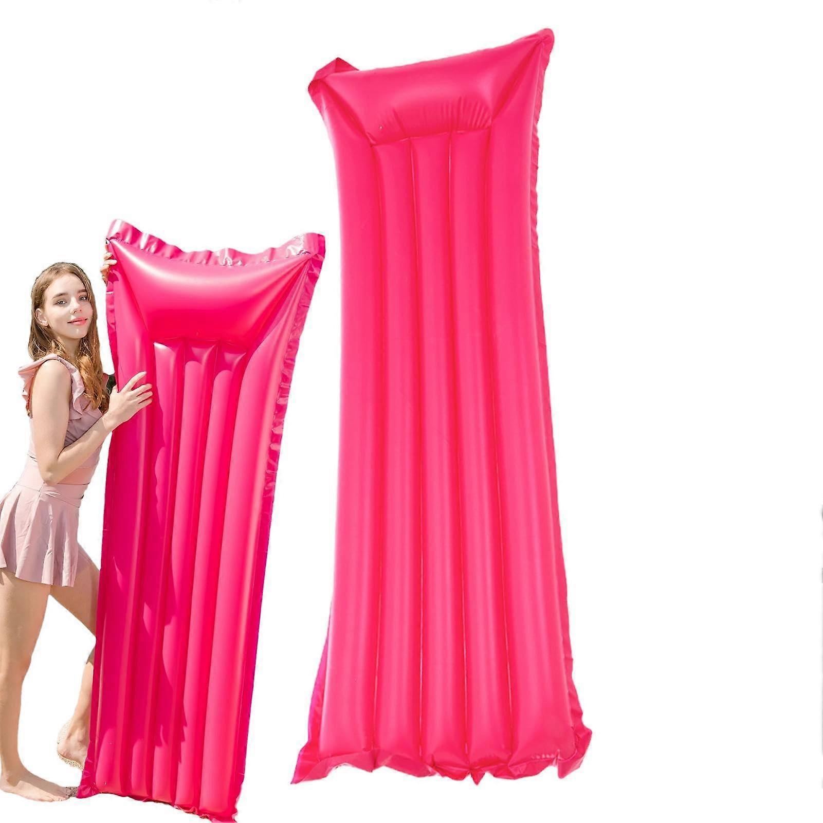 Pool Float Inflatable PVC Lounger Raft for Adults, Foldable Lightweight 175x45cm Red