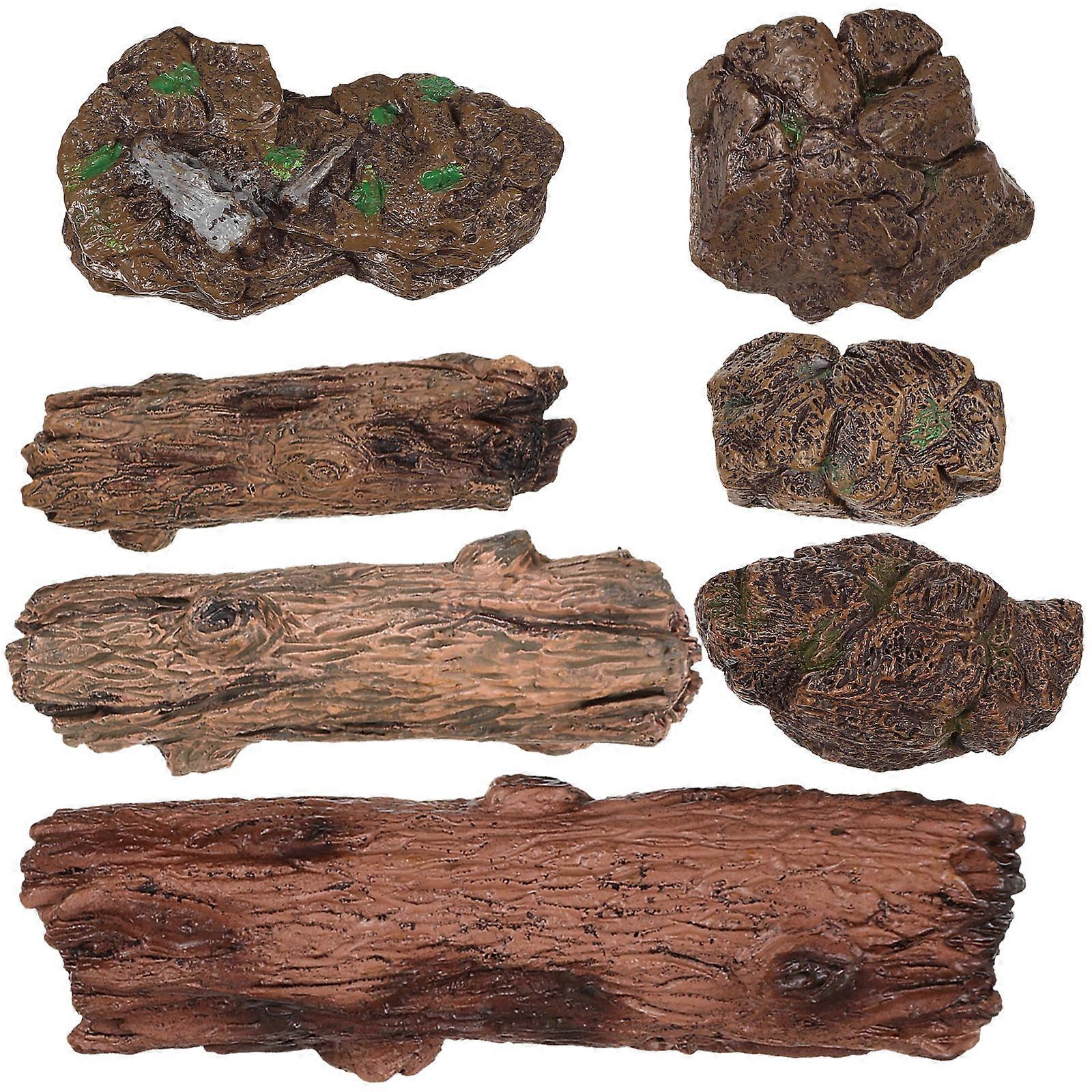 Mini Tree Stump Figurine for DIY Crafting with Artificial Stone Model 1Set