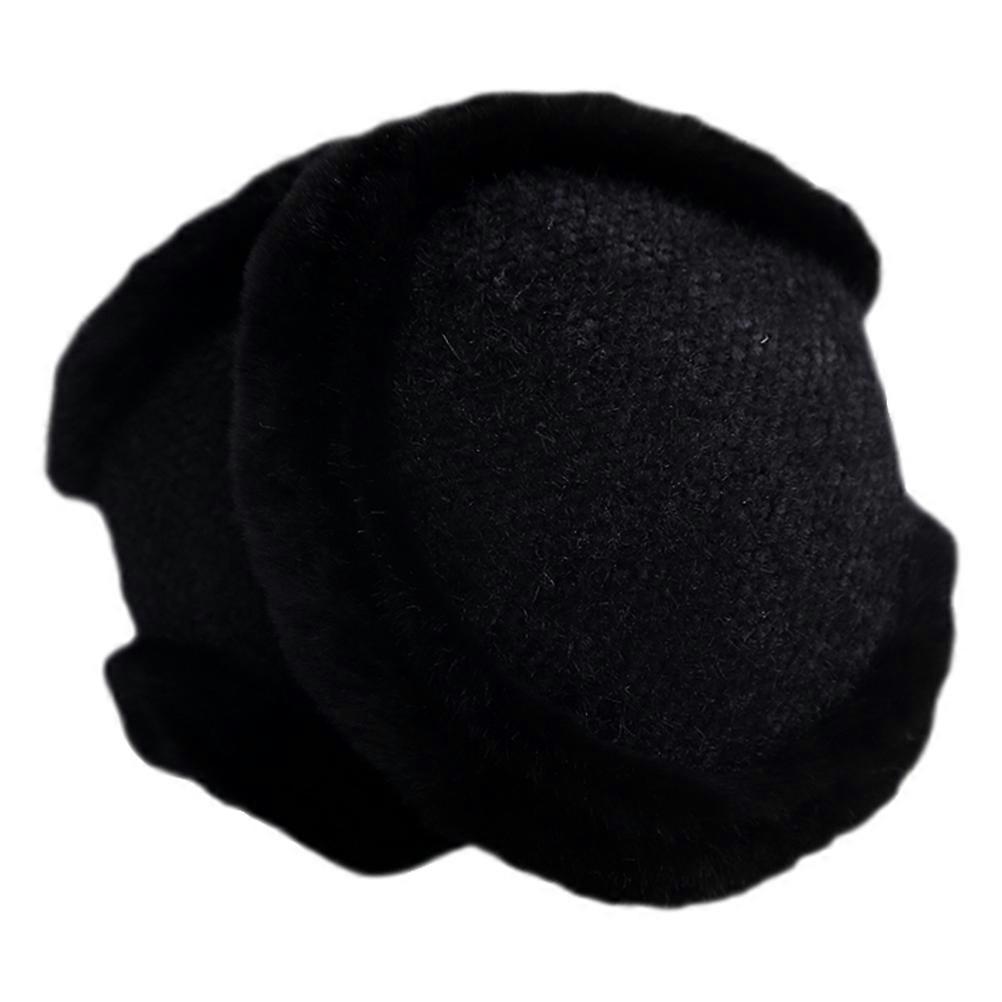 Insulative Earmuff Warm Ear Protection Winter Use Black Chenille 1Pack