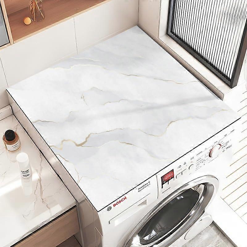 Washer Dryer  Cover Waterproof DustProof NonSlip Mat 50x60cm Marble Pattern Laundry