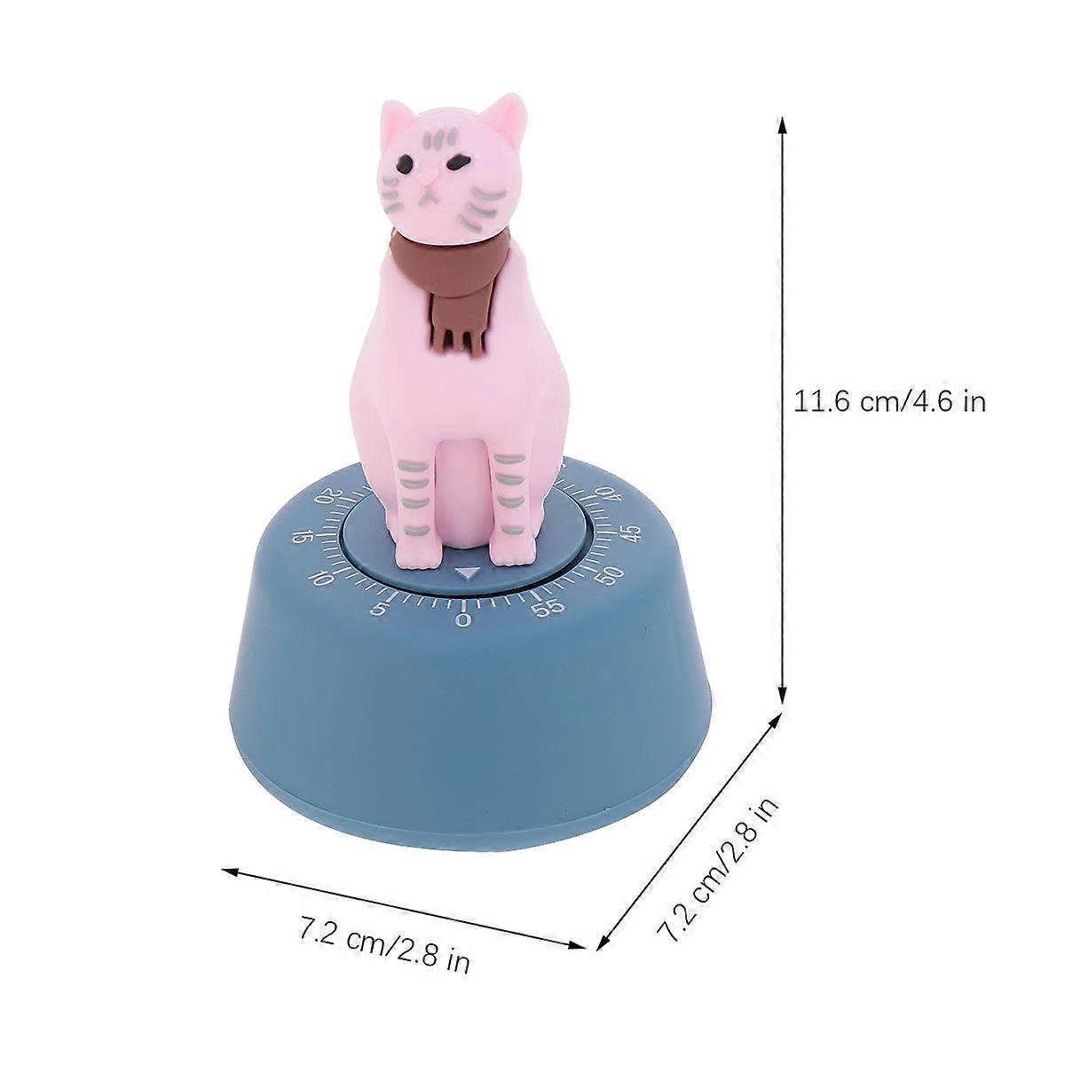 Retro Kitchen Timer Mechanical Cat Design Timekeeper Timer Blue 1Pcs
