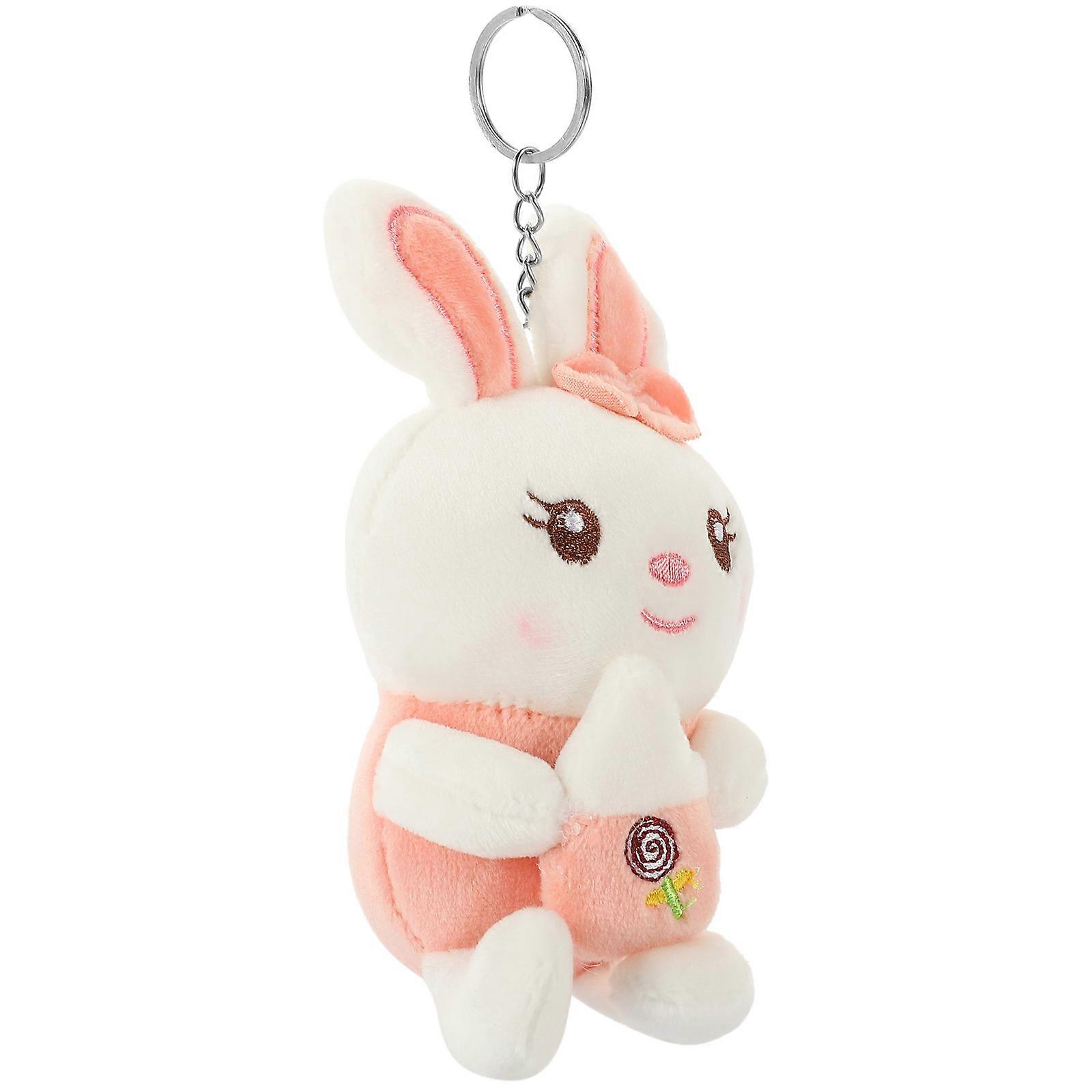 Stuffed Animal Keychain Pink Hanging Decorative Pendant with 5Pcs Quantity