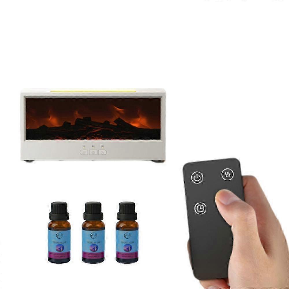 Aroma Oil Diffuser with Flame Effect, 250ml USB Essential Oil Diffuser Remote Control, 7Color Light