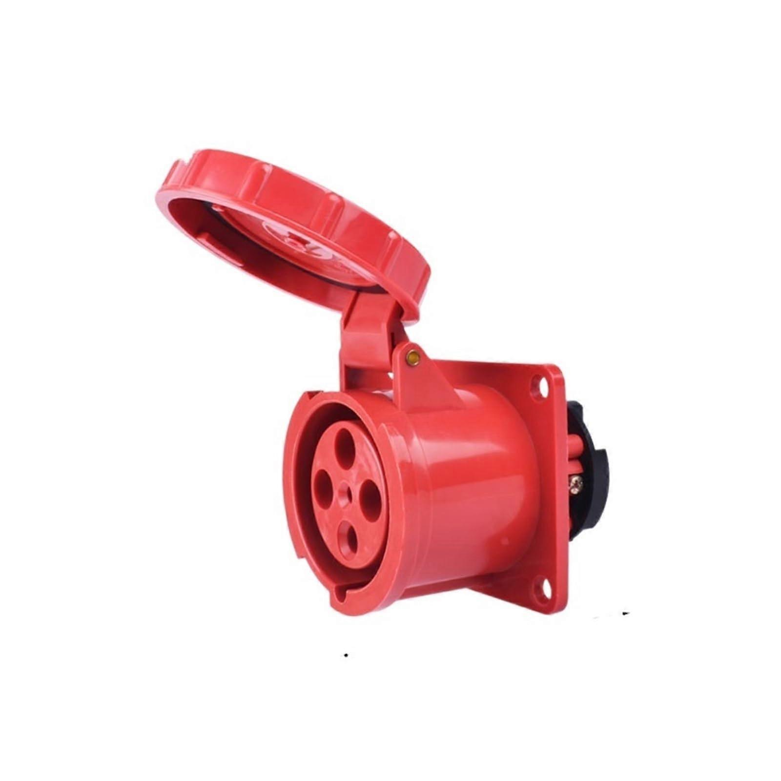 IP67 63A 4 Pin Waterproof Industrial Plug and Socket for 380V  Current Power Connection