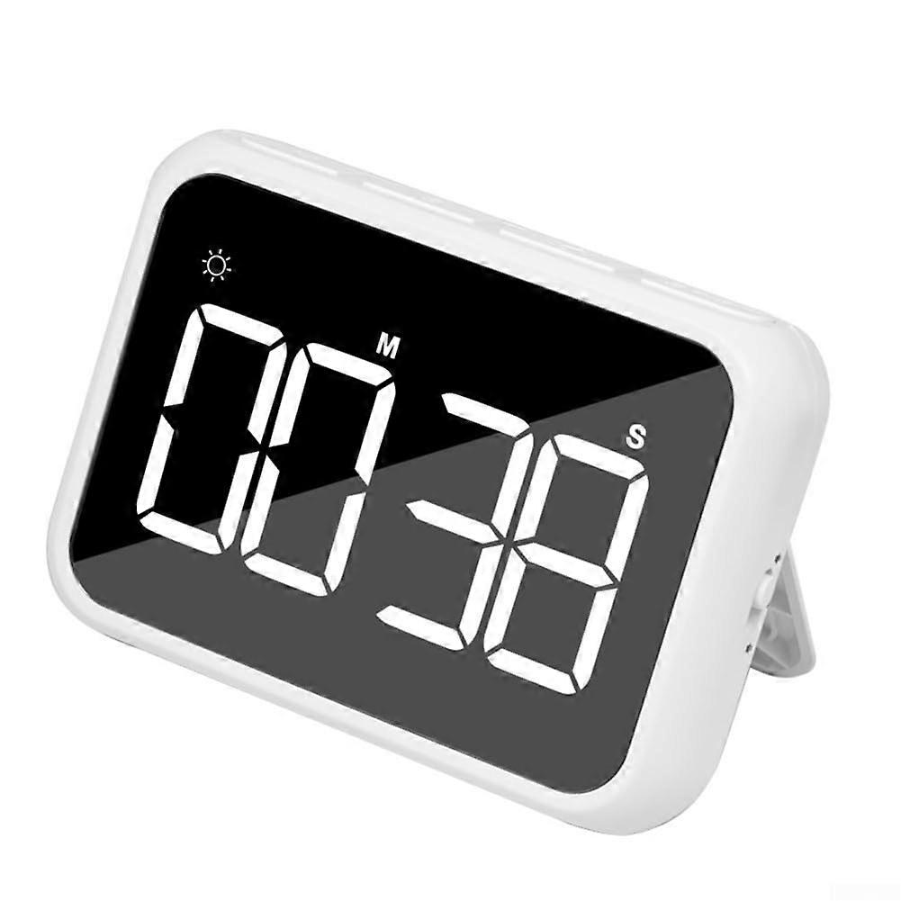 Kitchen Timer with Memory Function, Adjustable Volume and Large Display for Home and Office (White)