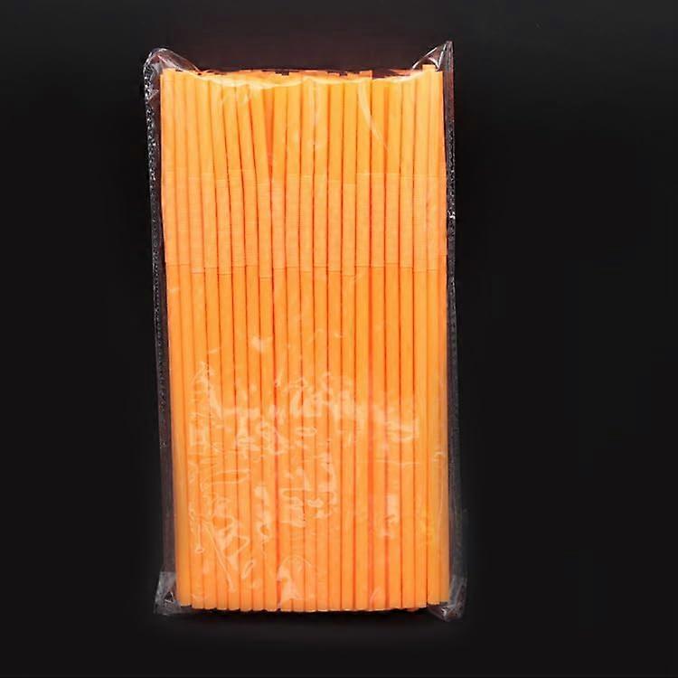 Plastic Drinking Straws Disposable Bendable 200 Pack Flexible Orange Straws for Parties and Drinks