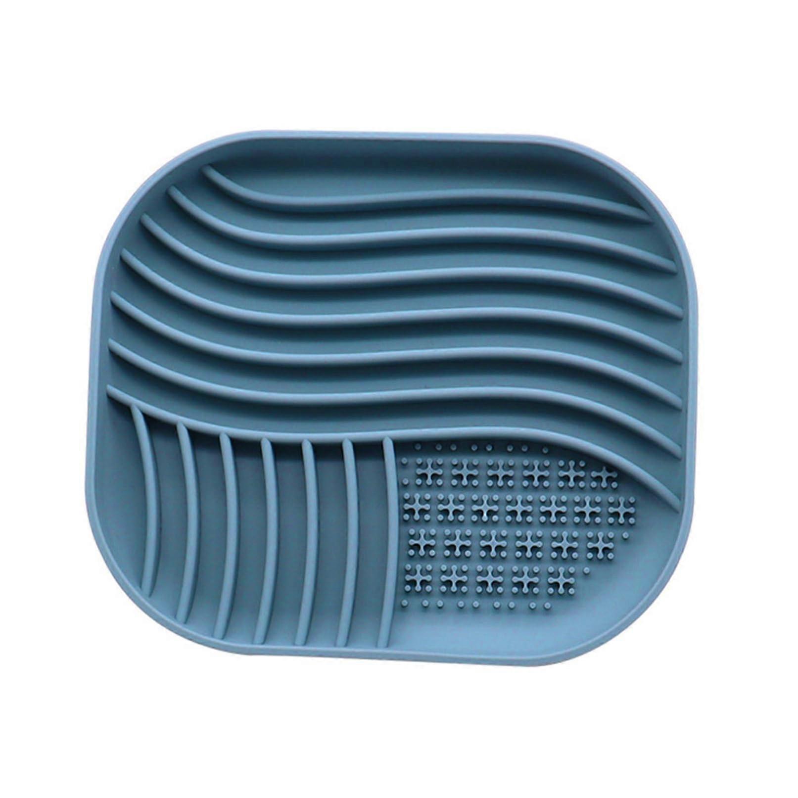 Silicone Slow Feeder Dog Bowl with AntiTip Suction Base, Interactive Puzzle Design, Blue