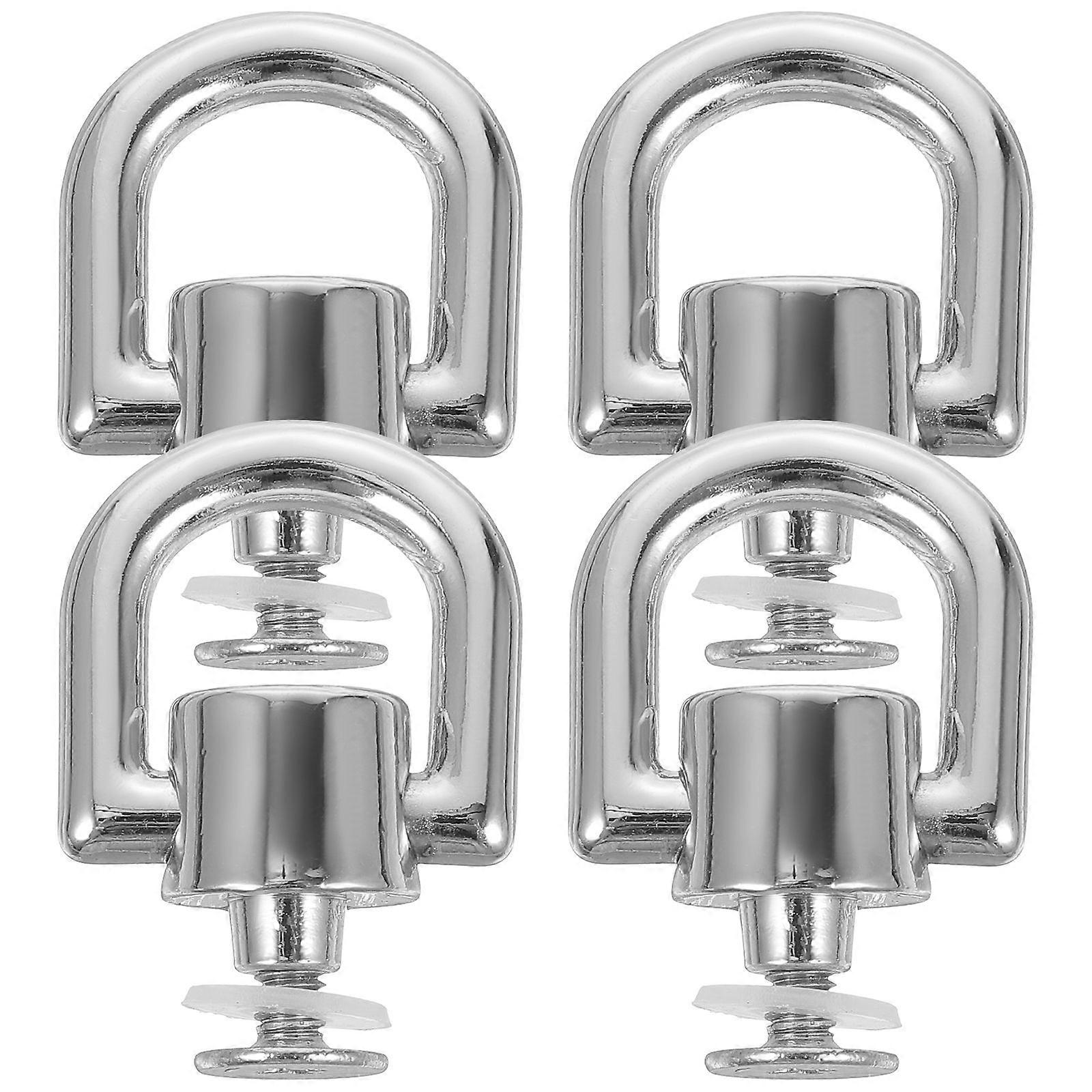 4Pcs Rotatable Rivet Stud D Rings Multi-function D Rings Rotating Backpack Purse Accessories