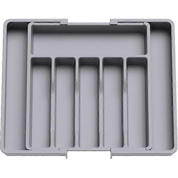 Cube Organizer, Expandable Cube Tray, Cube Holder for Kitchen Utensil Drawer (Gray)