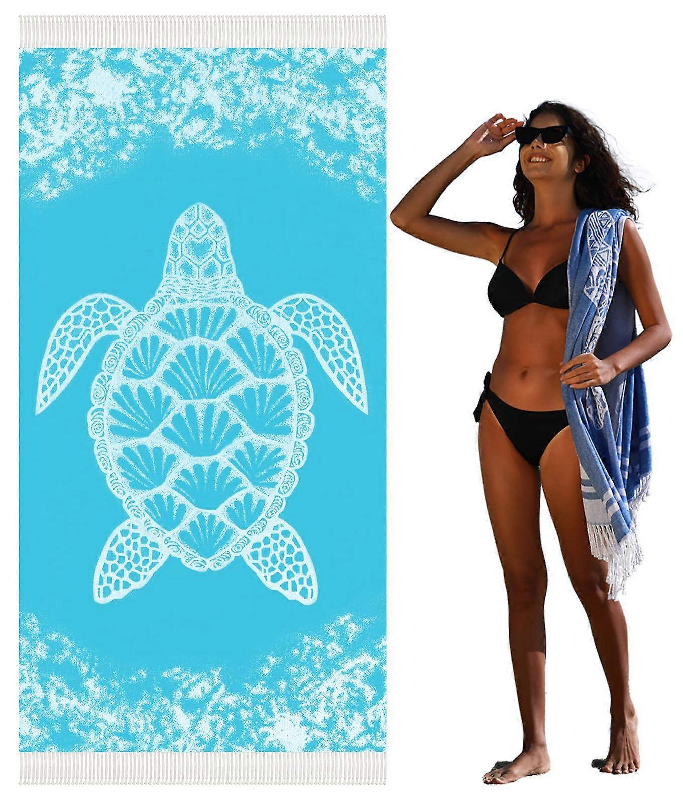 Oversized Turkish Beach Towel 36x79 Extra Large Sand  Quick Dry Lightweight Cotton