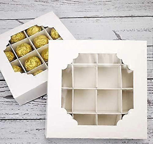 20PCS White Bakery Boxes with Window, 16 Compartment Cookie Gift Boxes for Candy and Chocolate