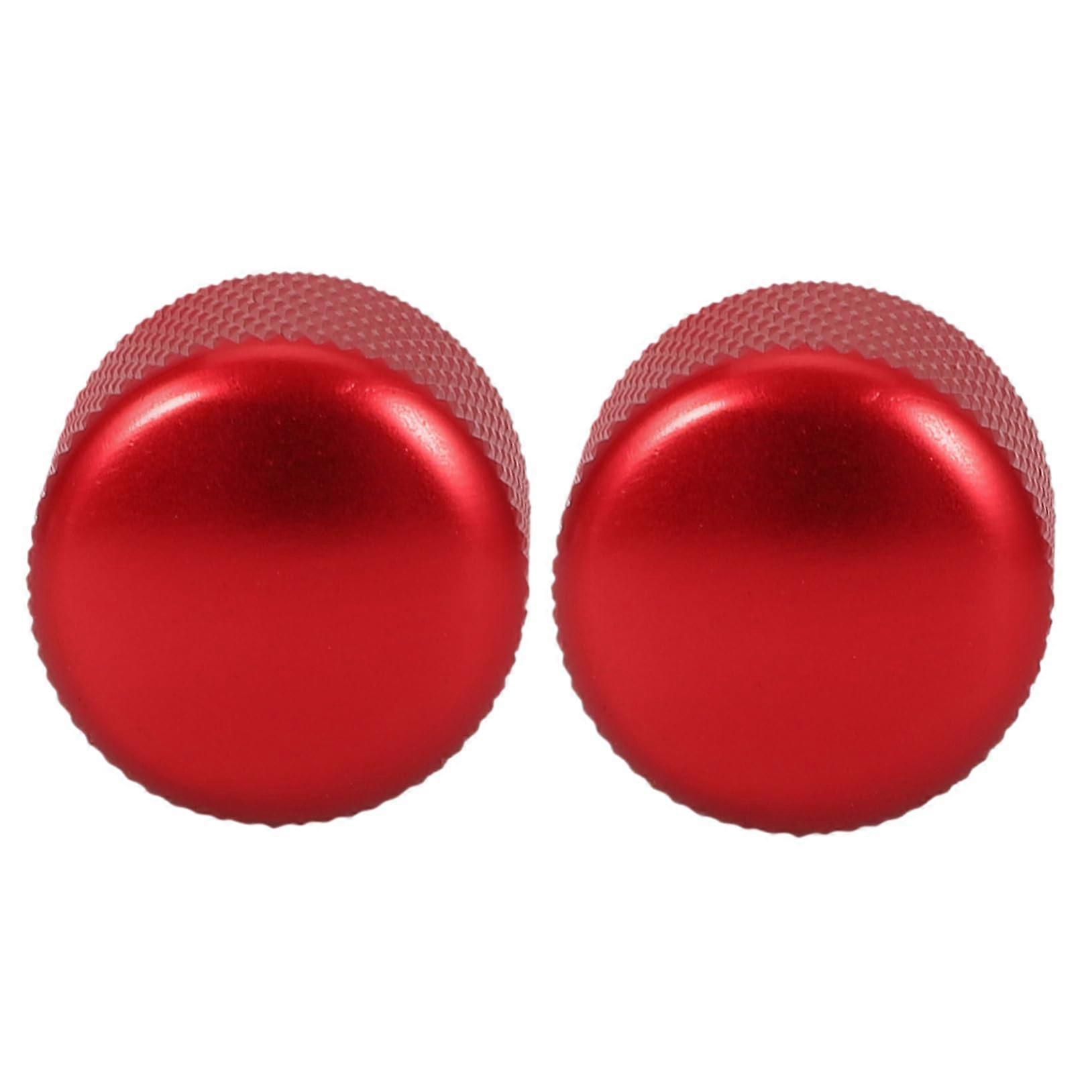 Metal Red Electric Guitar Knobs Set with Volume and Tone Control for Bass Replacement