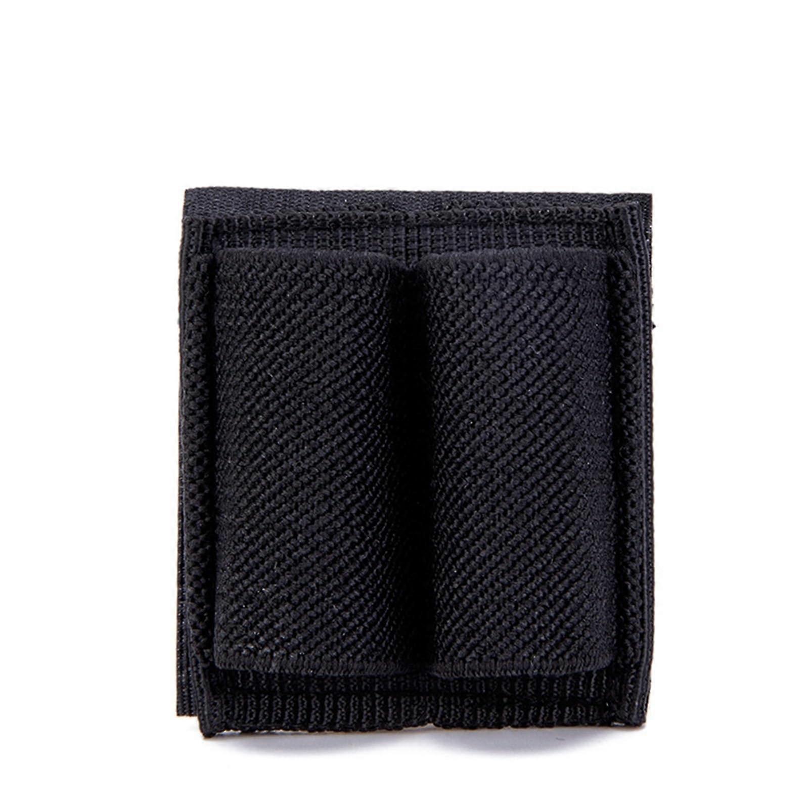 4PCS Tactical Molle Pouch with Secure Hook and Loop, 2Hole 600D Nylon Outdoor Training Holder Black