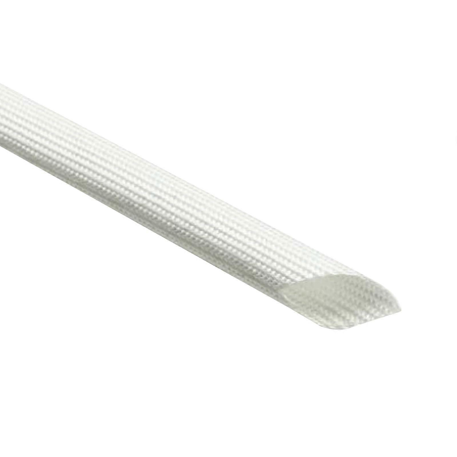 Silicone Fiberglass Sleeve Heat Shield Wire Protector 4mm  Temp Electrical Insulation White