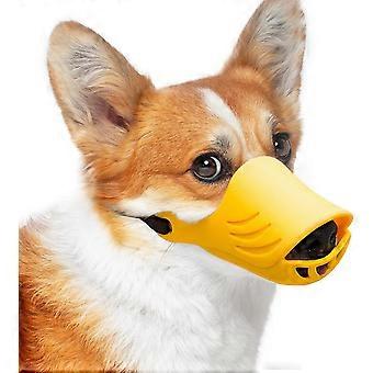 Hundemaulkorb, weicher Mundschutz aus Entensilikon mit verstellbarem Riemen für kleine bis mittelgroße Hunde, Be