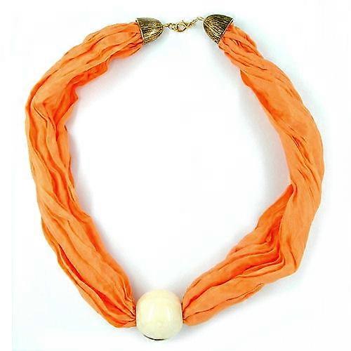 Kette, Seidenschal apricot, beige