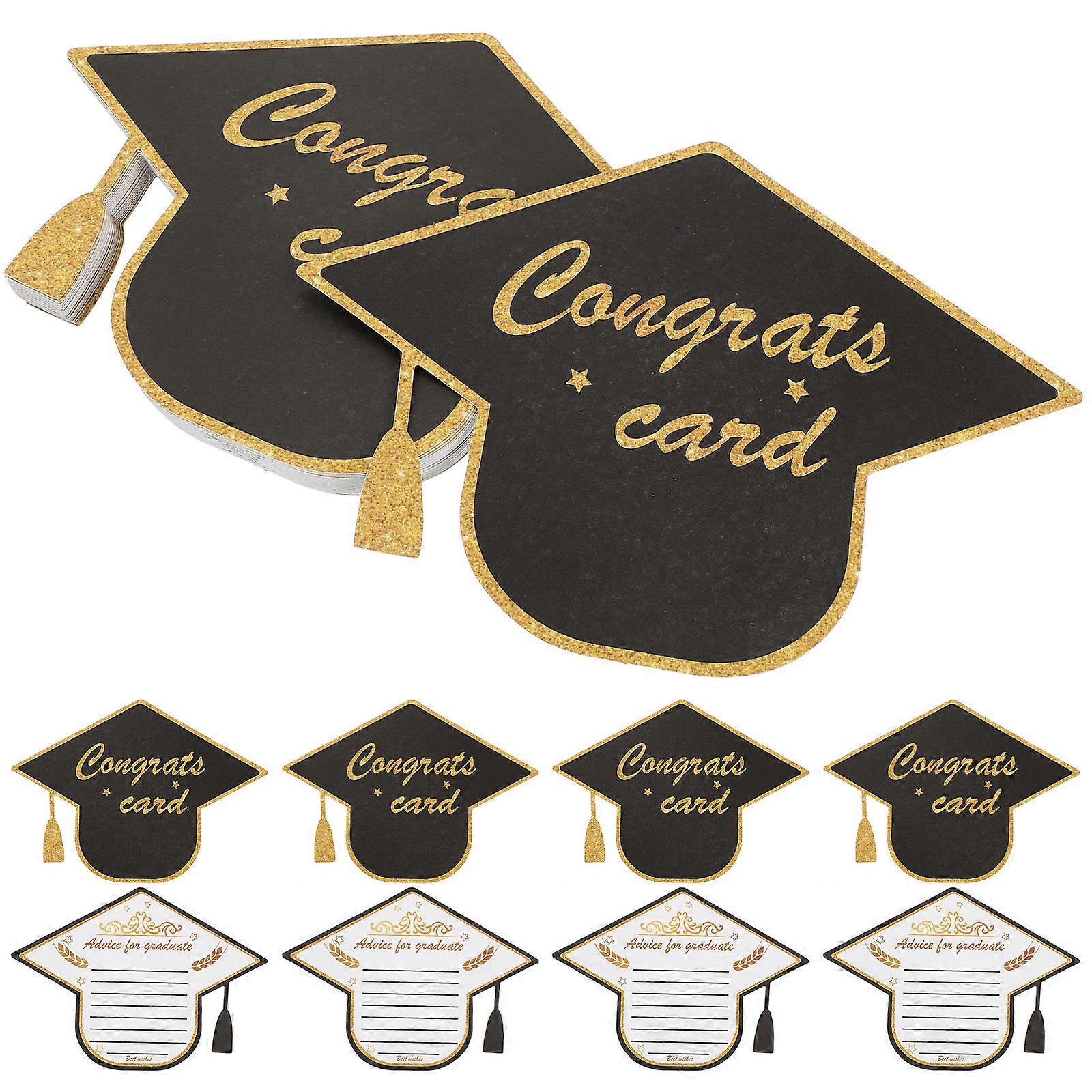 Congratulations Card Graduation Cap Shape for 30Pcs