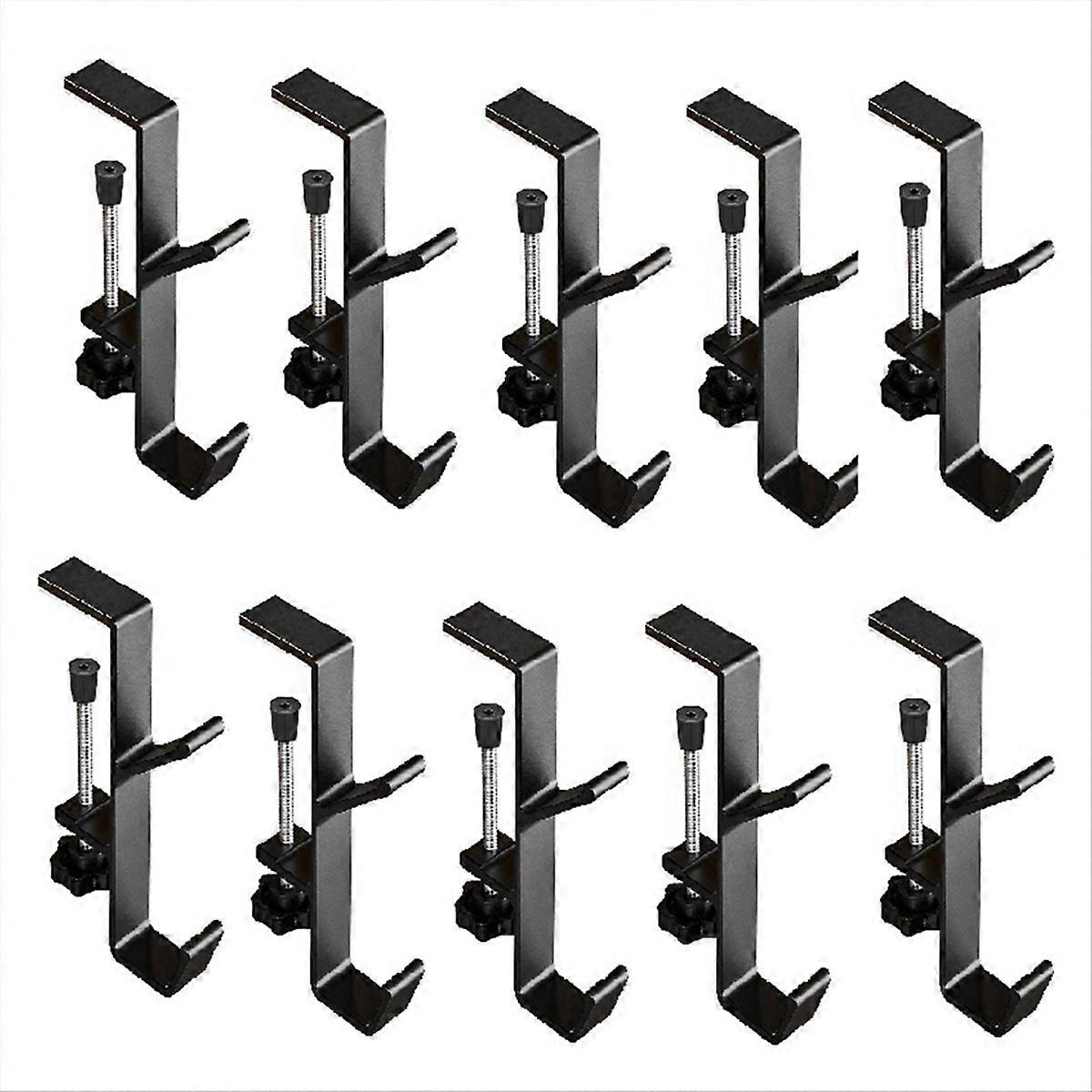 10pcs Double-Layer Locking Desk Hook Bag Hook Black