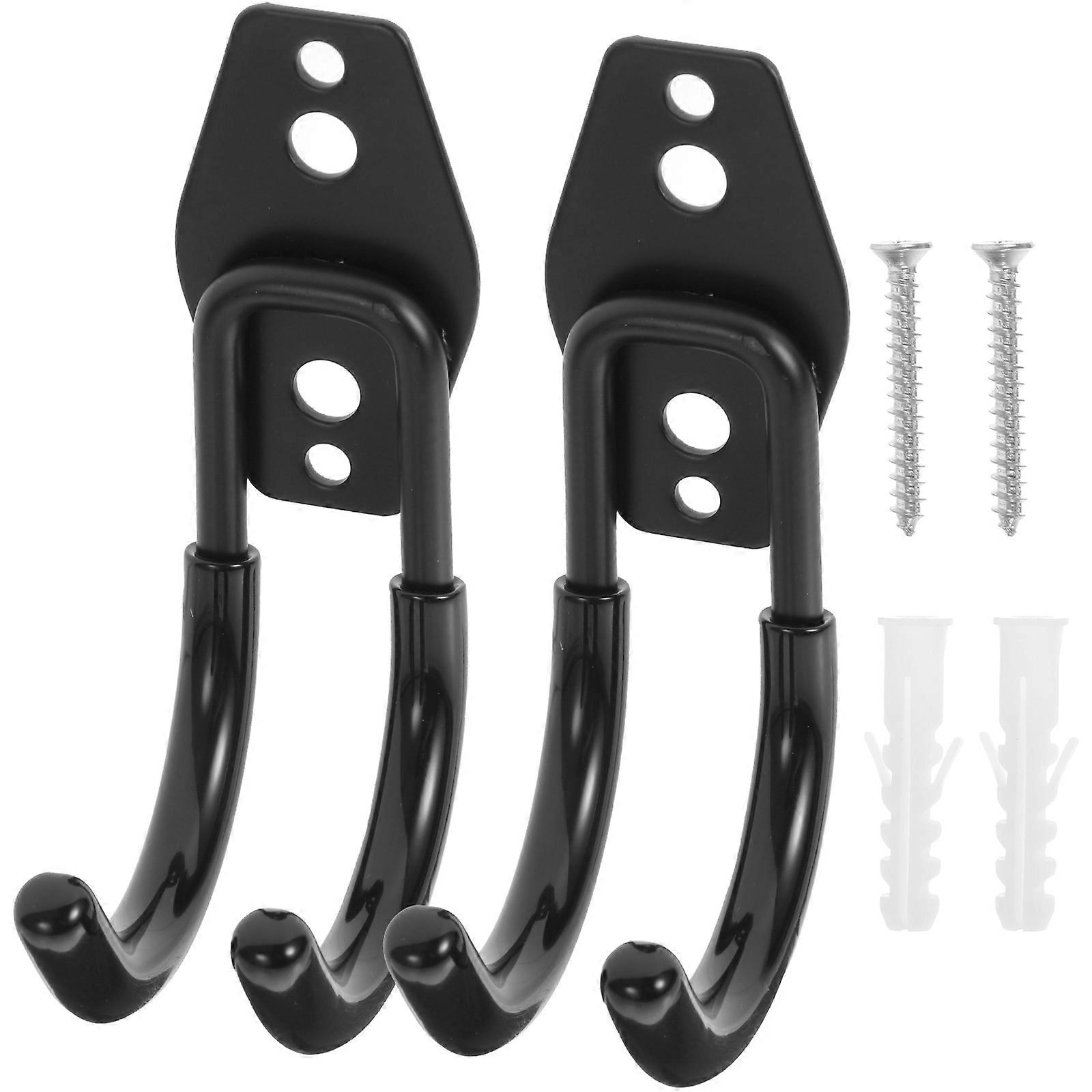 Storage Hooks Metal Tool Hooks for Hanging 2Pcs Black Multi-Function Hook