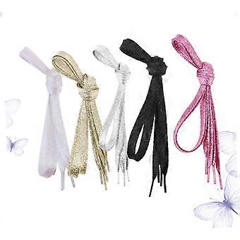 5 lacets nacrés argentés en forme d'oignon, lacets plats, comme illustré 110,00 x 0