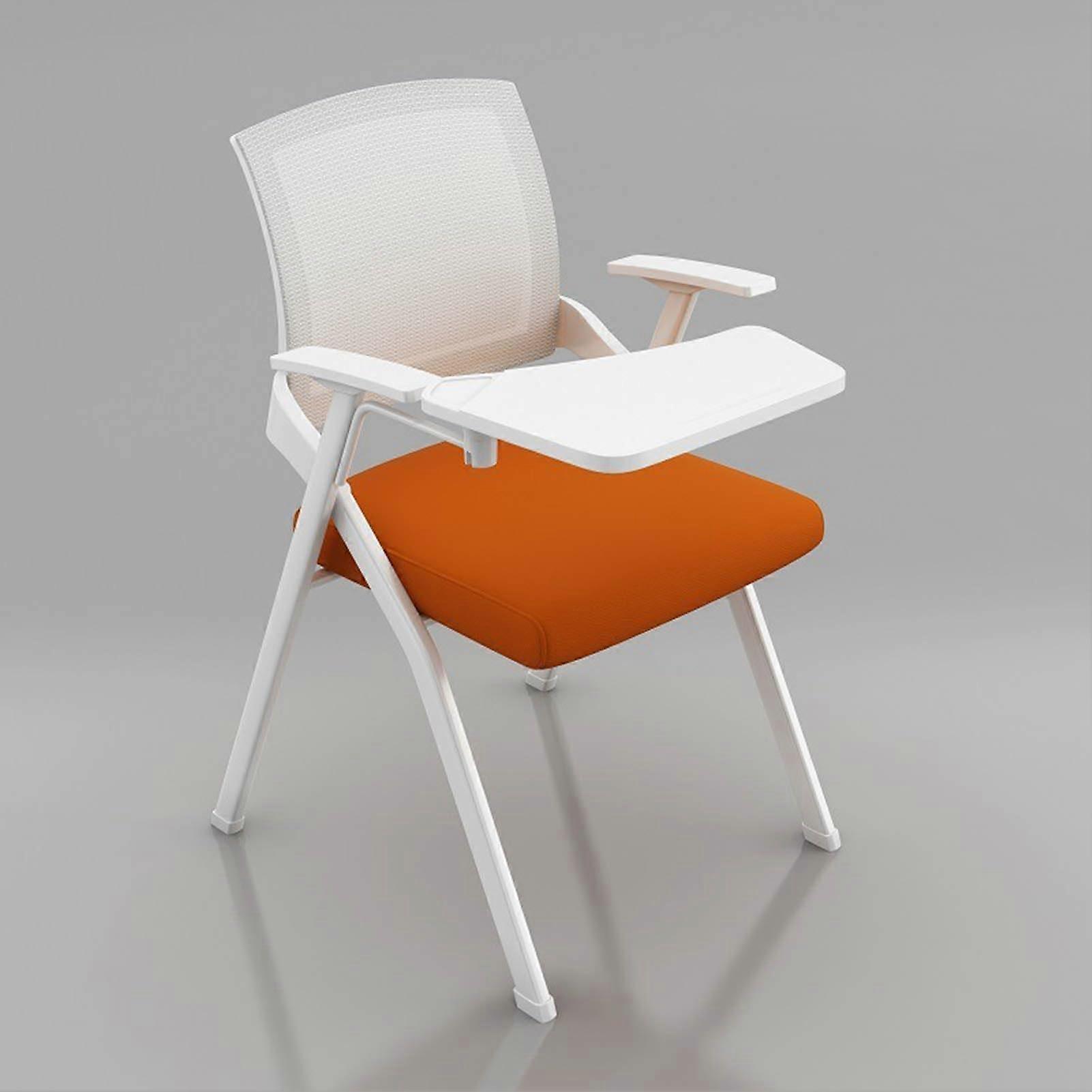 Foldable Training Room Chair with Wheels and Tablet Arm Desk, Ergonomic Mesh Back, Stackable Design