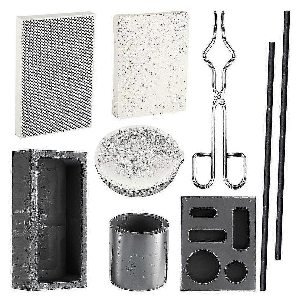 Melting Casting Kit 9Pcs with Crucible for Gold Silver Copper Torch Set