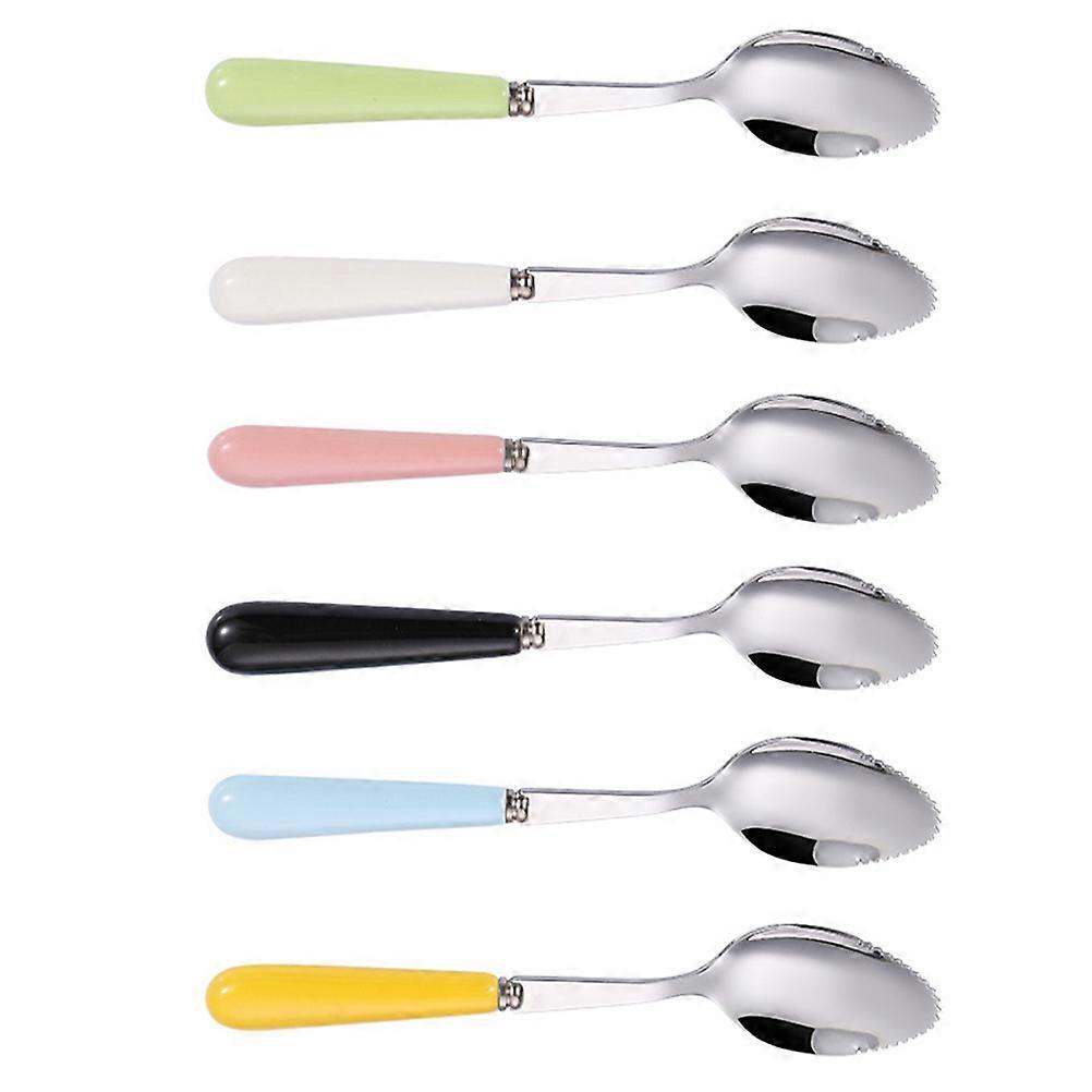 Assorted Color Feeding Spoons for Fruit Serving 6Pcs Multipurpose Set