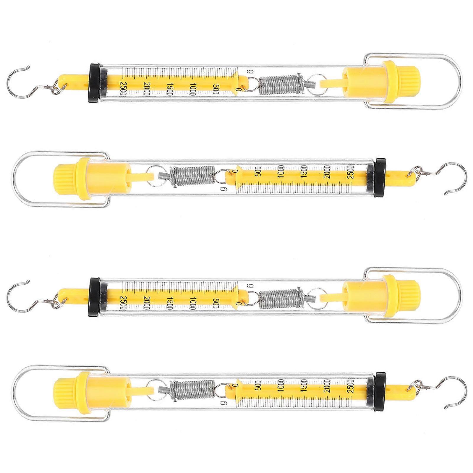 4Pcs Spring Scale Tubular Spring Scale Newton Force Meter Dynamometer Hook Scale
