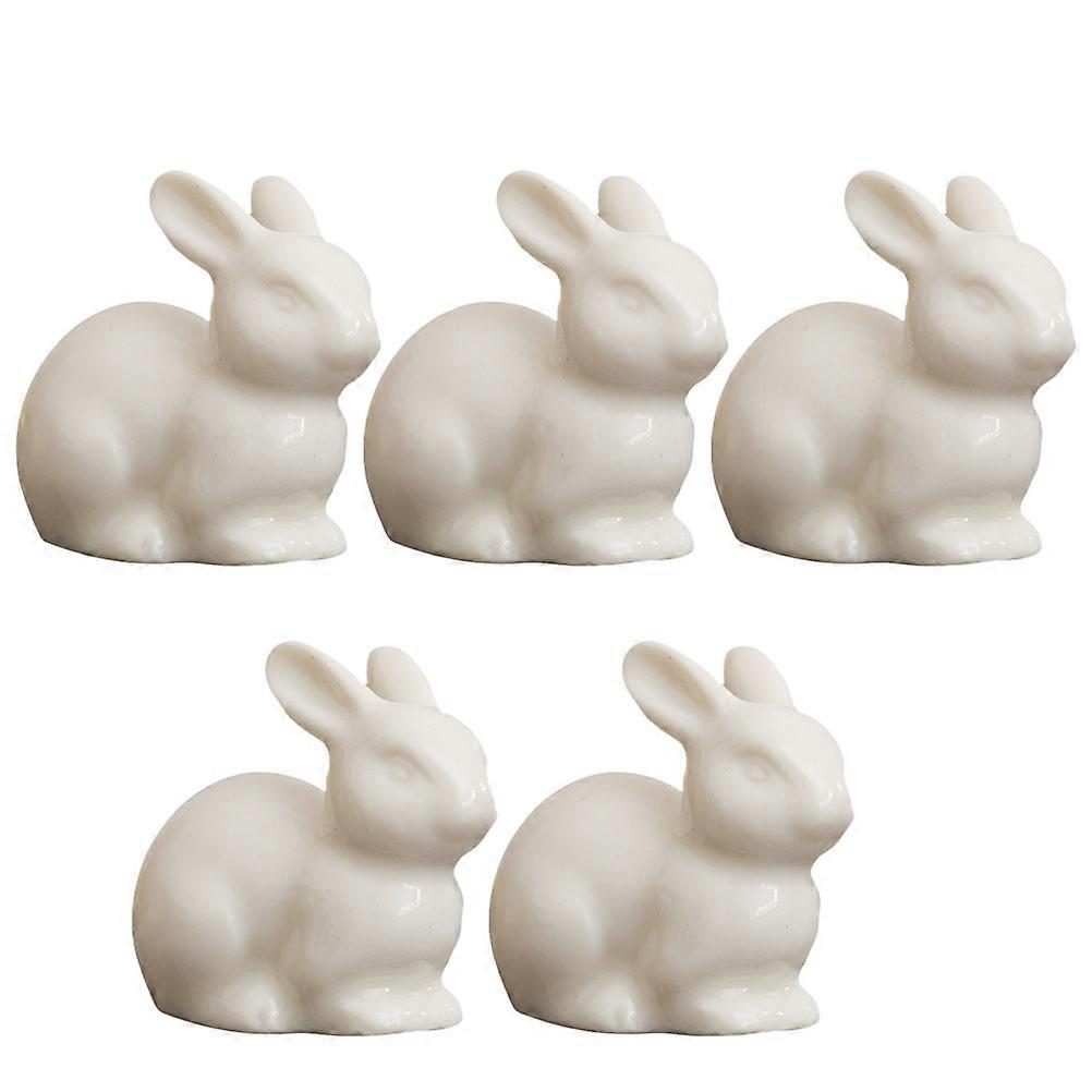 Micro Landscape Rabbit Ornament Ceramic Rabbit Decor for 15Pcs Pack