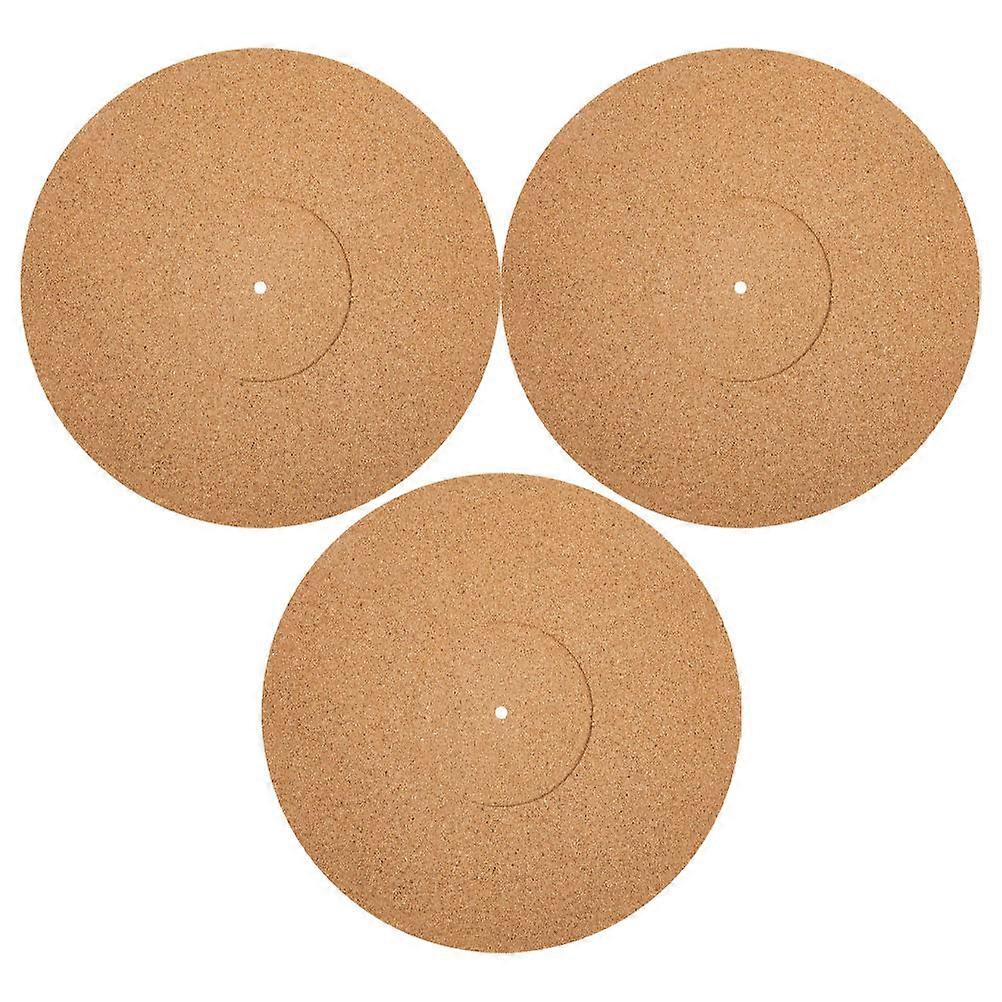Soft Cork Record Slipmat for Turntable Vibration Reduction 3Pcs Set