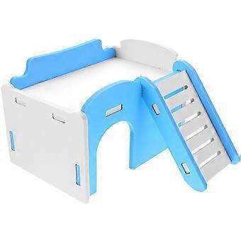 Jouets pour cochons d'Inde, hamster bleu, maison d'escalade, maison avec échelle pour hamster, villa pour petits animaux