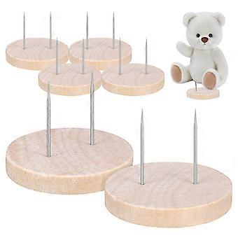 Suporte de madeira para exibição de bonecas de crochê (conjunto de 6 peças)