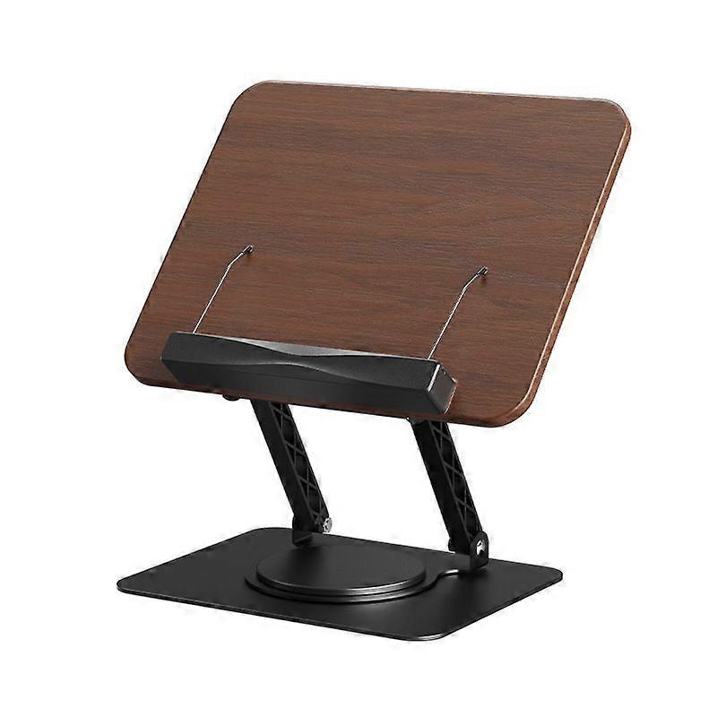 Adjustable Wood Reading Stand with 360 Rotating Base, Multi-Purpose Book & Tablet Holder