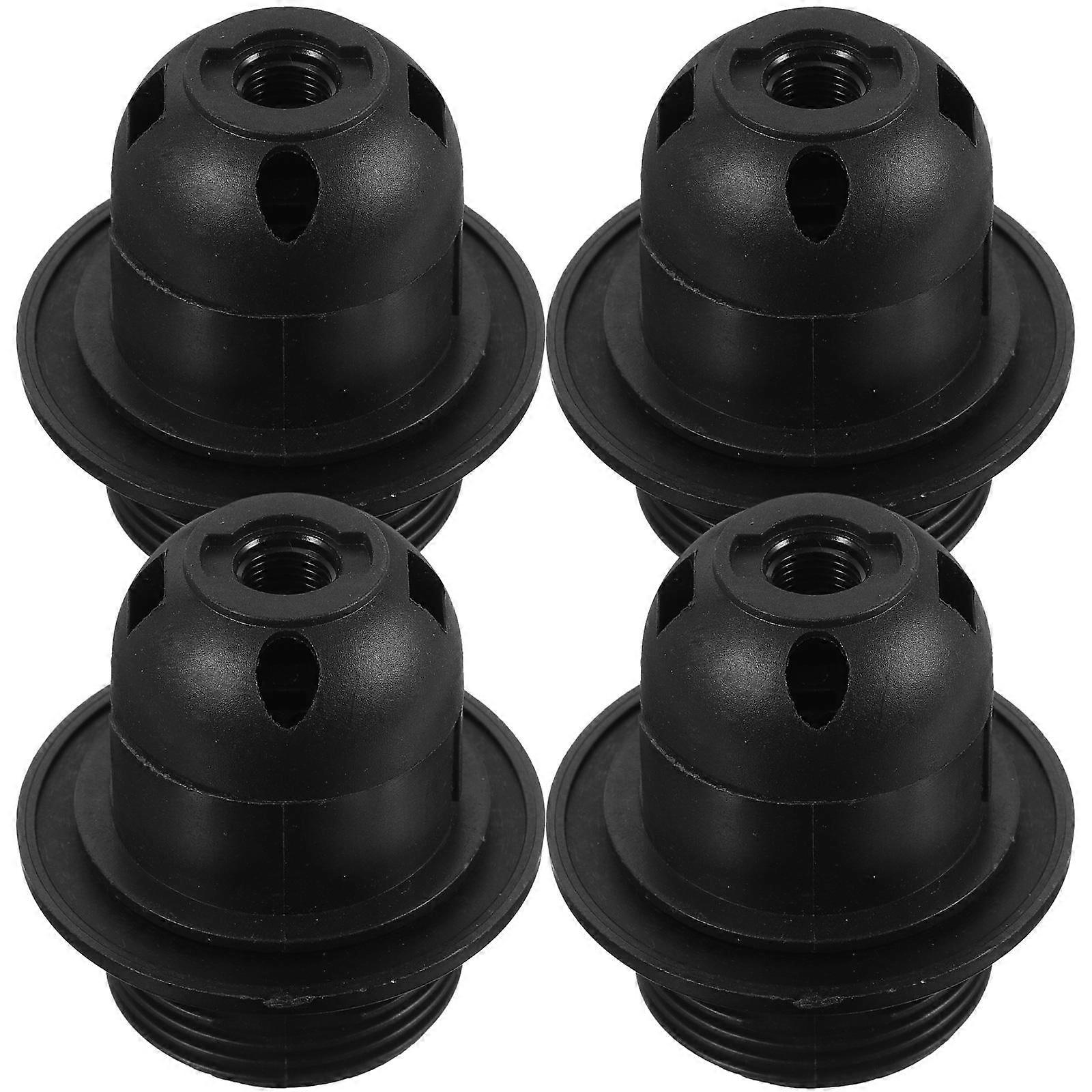 Black E27 Bulb Socket Lamp Part for Home 4Pcs Plastic Holder