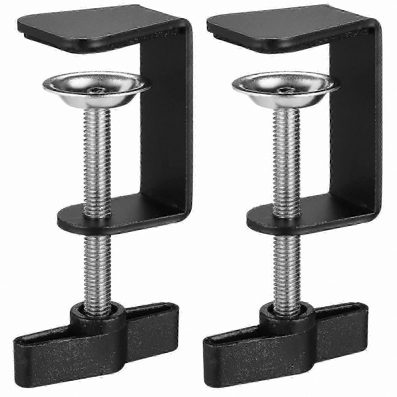 2-Pack C-Shaped Table Clamps for Desk Mounting Retaining Clips