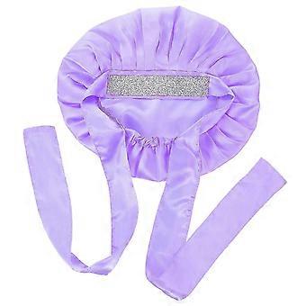 Shower Hat Breathable Hair Bonnet for Sleeping Non-Slip Hair Care Hat 33x32cm Polyester Fiber Moisture Retention 1Pack AW
