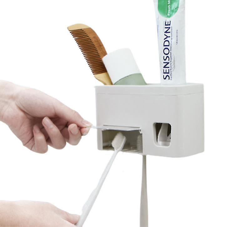 Toothbrush Holder Toothpaste Dispenser Multifunctional Bathroom Access