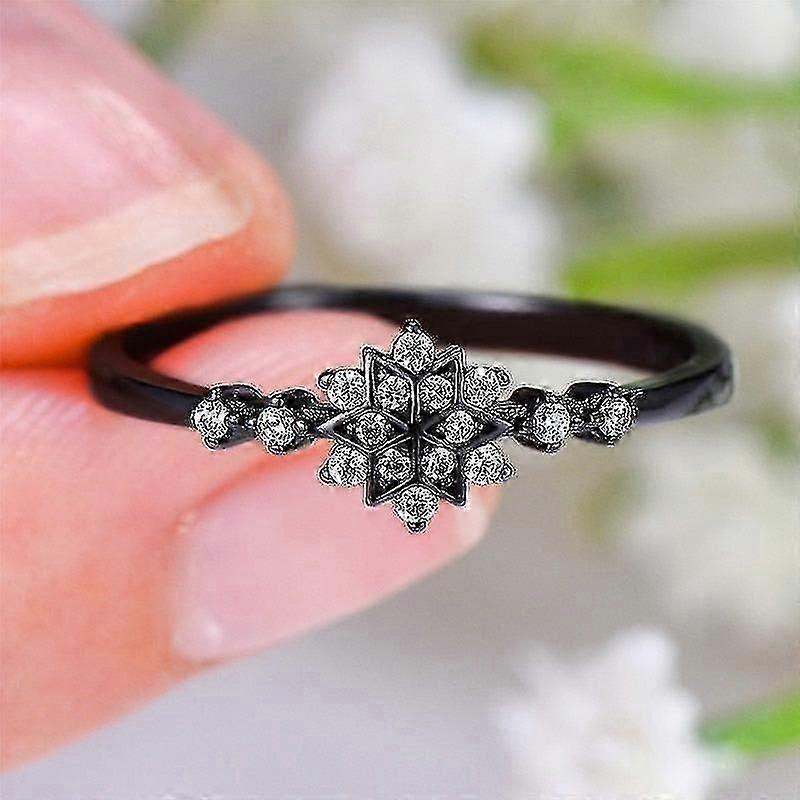 Women Flower Snowflake Ringc