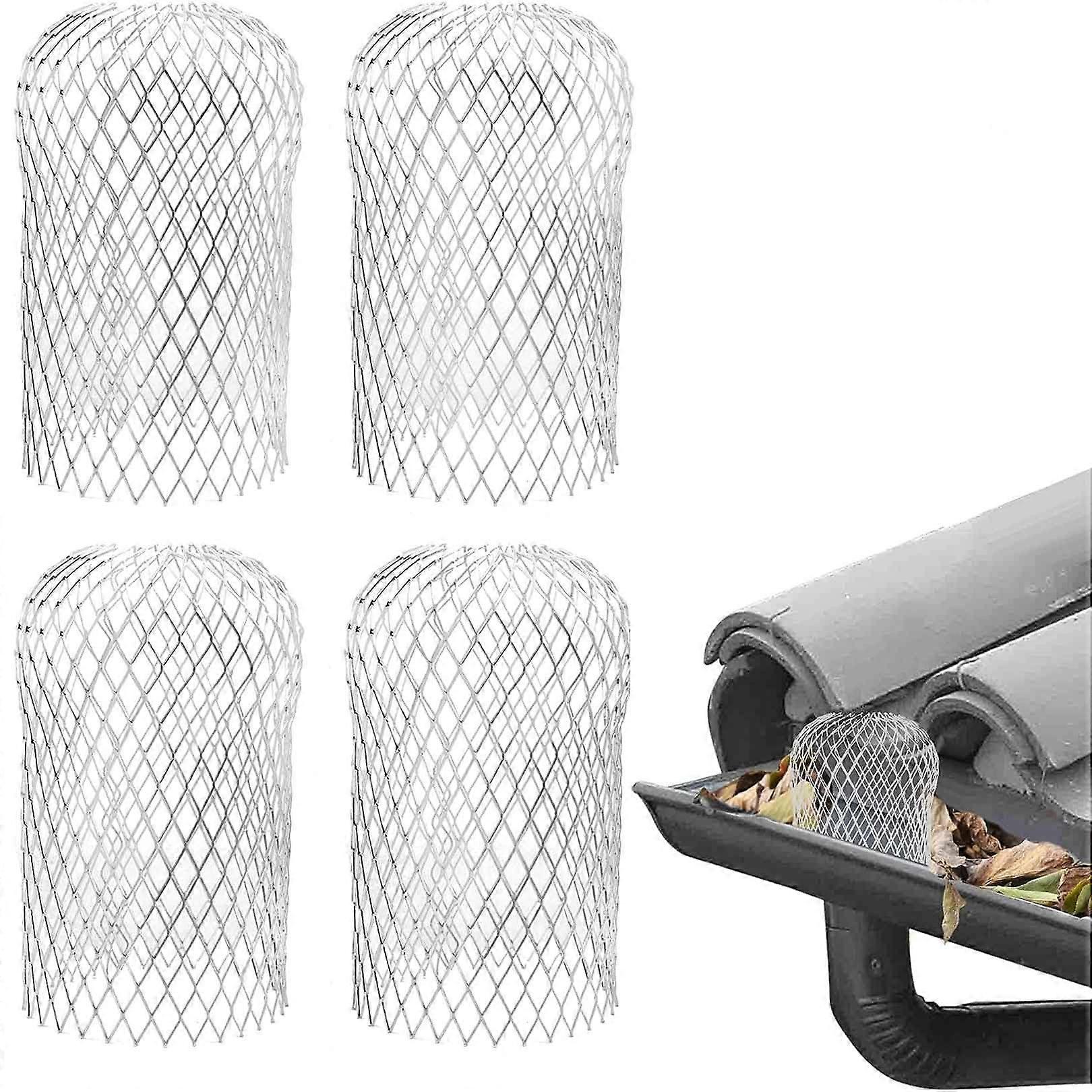 4 Pcs Gutter Guards - Aluminum Gutter Downspout Guard, Expandable Leaf Strainer Gutter Screen