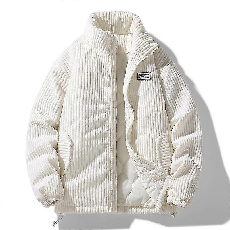 Men's Winter Thicken Padded Jacket Corduroy Solid Cool Jacket
