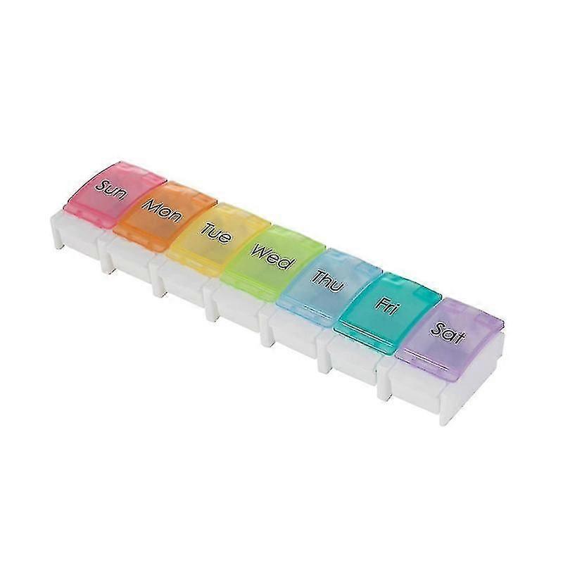 Portable Seven Grid Rainbow Medicine Box